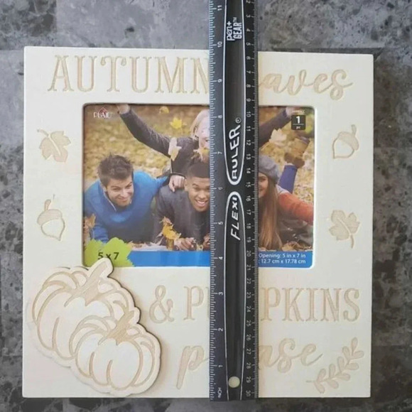 10x10 Autumn Leaves and Pumpkins Please Wood Picture Frame - Picture 3 of 4